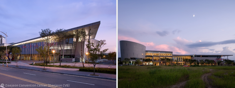 Daejeon Convention Center facade night view1, 2