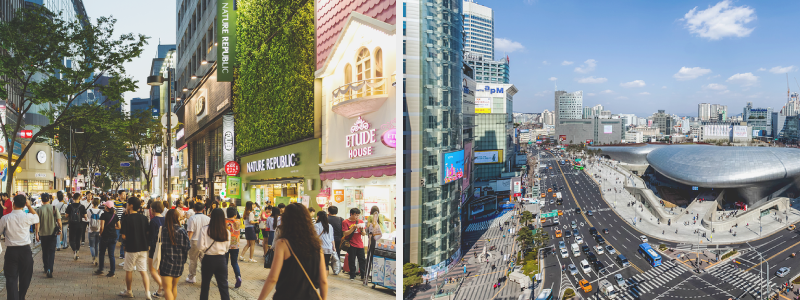 Myeongdong and Dongdaemun